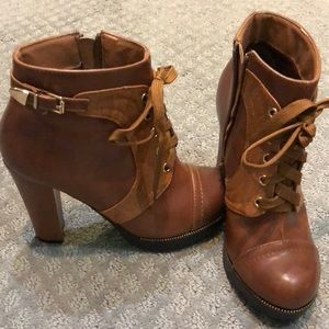 Chestnut Tan bootie heels